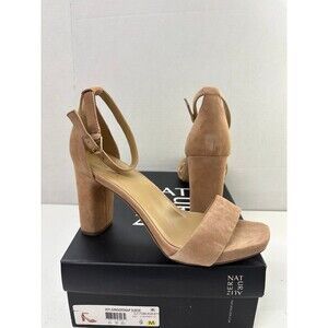 Naturalizer Women Joy Gingersnap Suede Dress Sandals Block Heel Square Toe Sz 9M